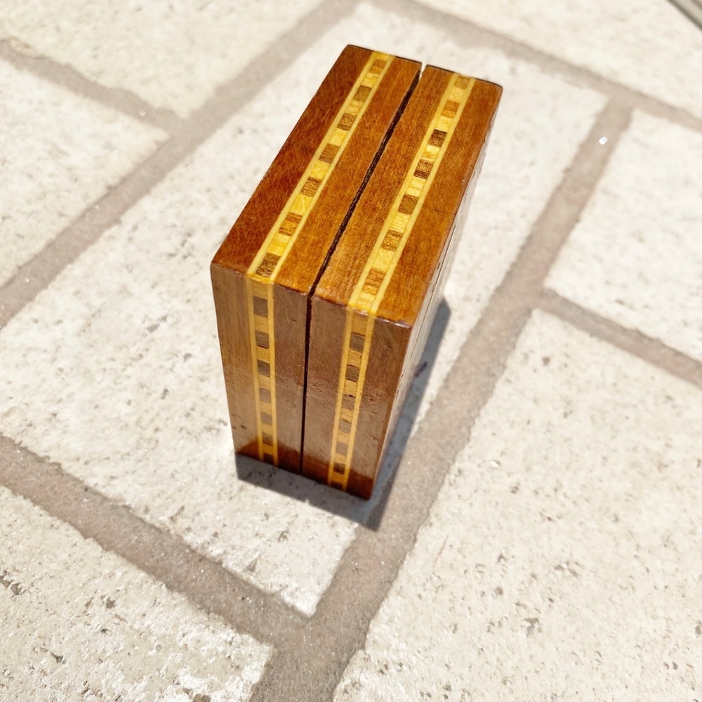 Small Vintage Inlayed Marquetry Wooden Box. - Picture 5 of 8